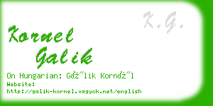 kornel galik business card